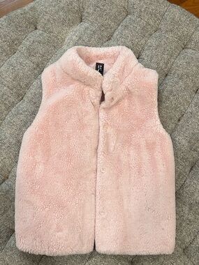 Girls size 10/12 pink furry vest